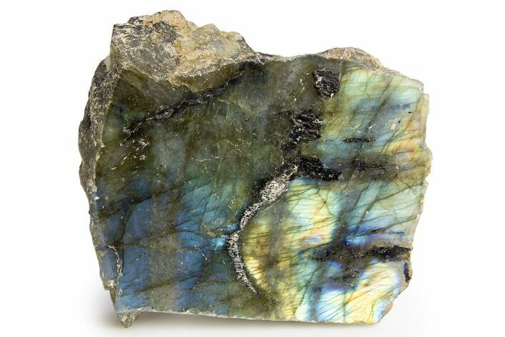 Single Side Polished Labradorite Section - Madagascar #324647